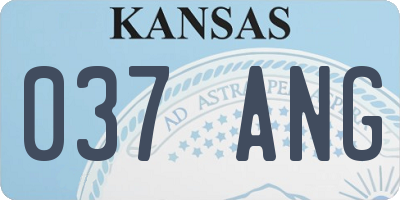 KS license plate 037ANG