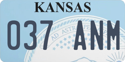 KS license plate 037ANM