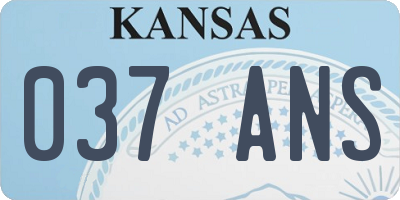 KS license plate 037ANS