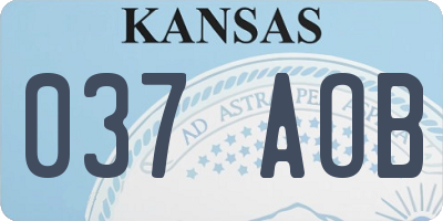 KS license plate 037AOB