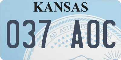 KS license plate 037AOC