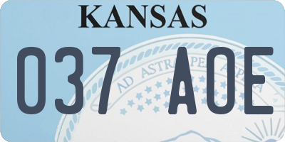 KS license plate 037AOE