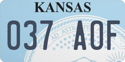 KS license plate 037AOF