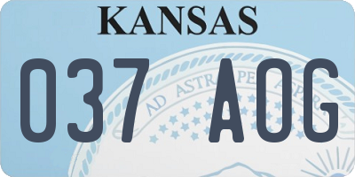 KS license plate 037AOG