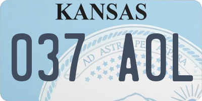 KS license plate 037AOL