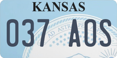 KS license plate 037AOS