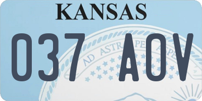 KS license plate 037AOV