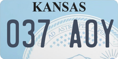 KS license plate 037AOY