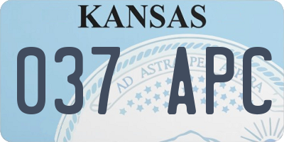 KS license plate 037APC