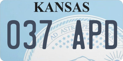 KS license plate 037APD