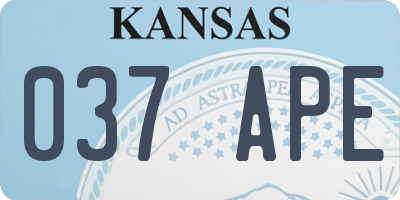 KS license plate 037APE