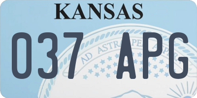 KS license plate 037APG
