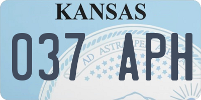 KS license plate 037APH