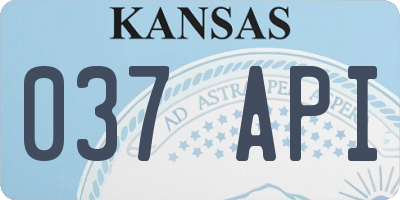 KS license plate 037API