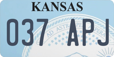 KS license plate 037APJ