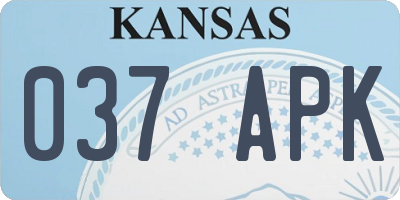 KS license plate 037APK