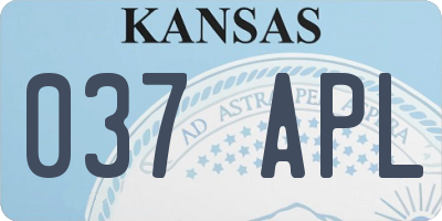 KS license plate 037APL