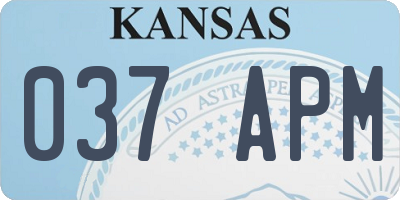 KS license plate 037APM