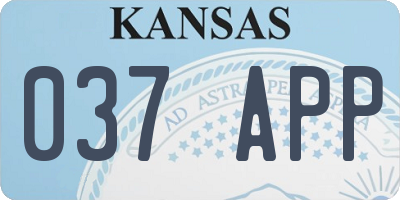 KS license plate 037APP