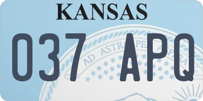 KS license plate 037APQ