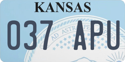 KS license plate 037APU