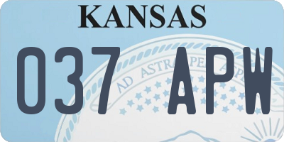 KS license plate 037APW