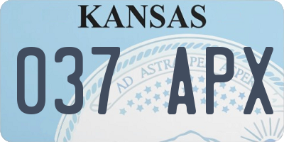 KS license plate 037APX