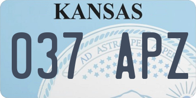 KS license plate 037APZ