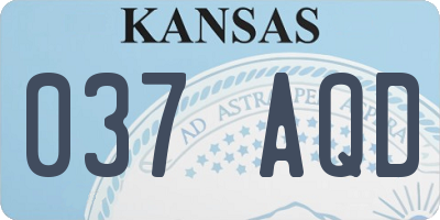 KS license plate 037AQD