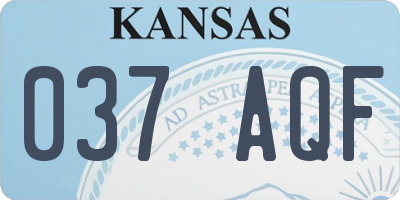 KS license plate 037AQF