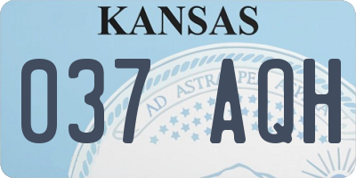 KS license plate 037AQH
