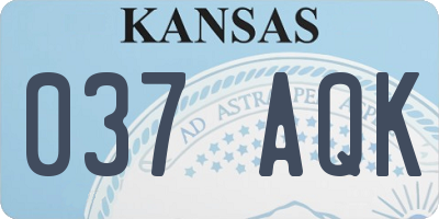 KS license plate 037AQK