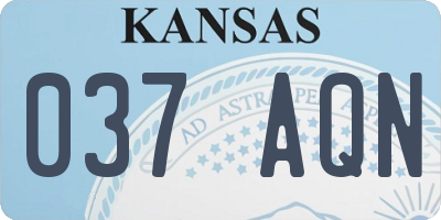 KS license plate 037AQN