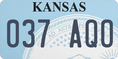 KS license plate 037AQO