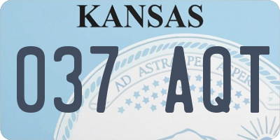 KS license plate 037AQT
