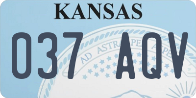 KS license plate 037AQV