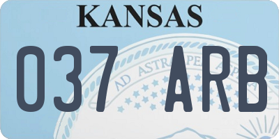 KS license plate 037ARB