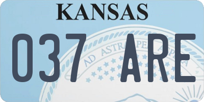 KS license plate 037ARE