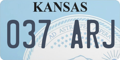 KS license plate 037ARJ