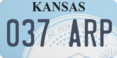 KS license plate 037ARP