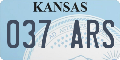 KS license plate 037ARS