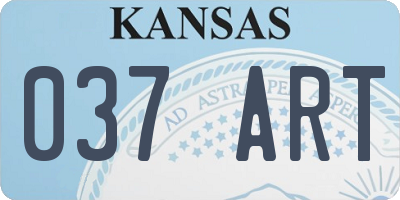 KS license plate 037ART