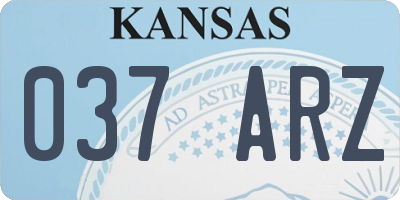 KS license plate 037ARZ