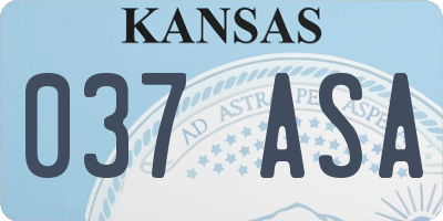 KS license plate 037ASA