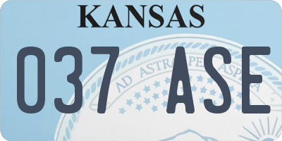 KS license plate 037ASE