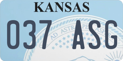 KS license plate 037ASG