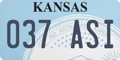 KS license plate 037ASI