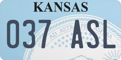KS license plate 037ASL