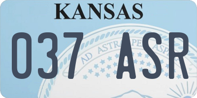 KS license plate 037ASR