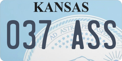 KS license plate 037ASS